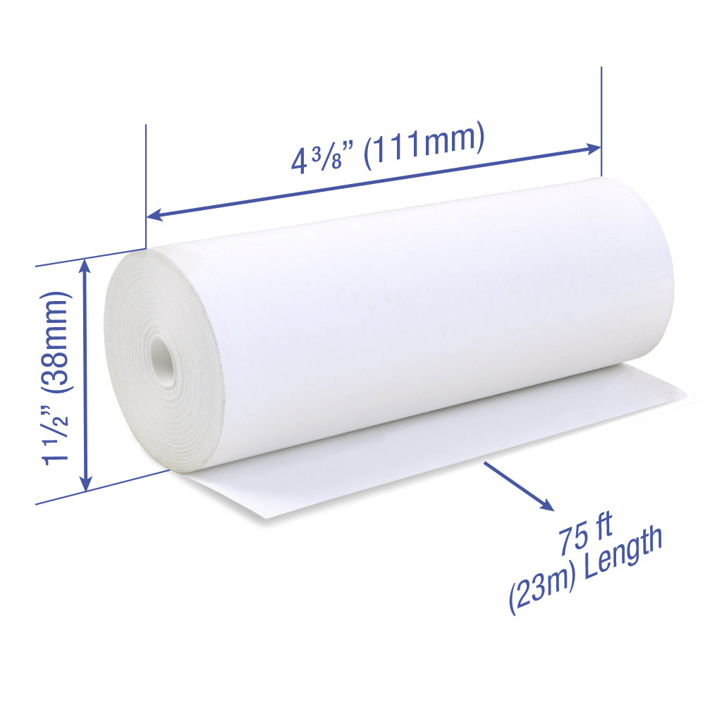 4 3/8 x 75 ft x 38mm thermal paper rolls